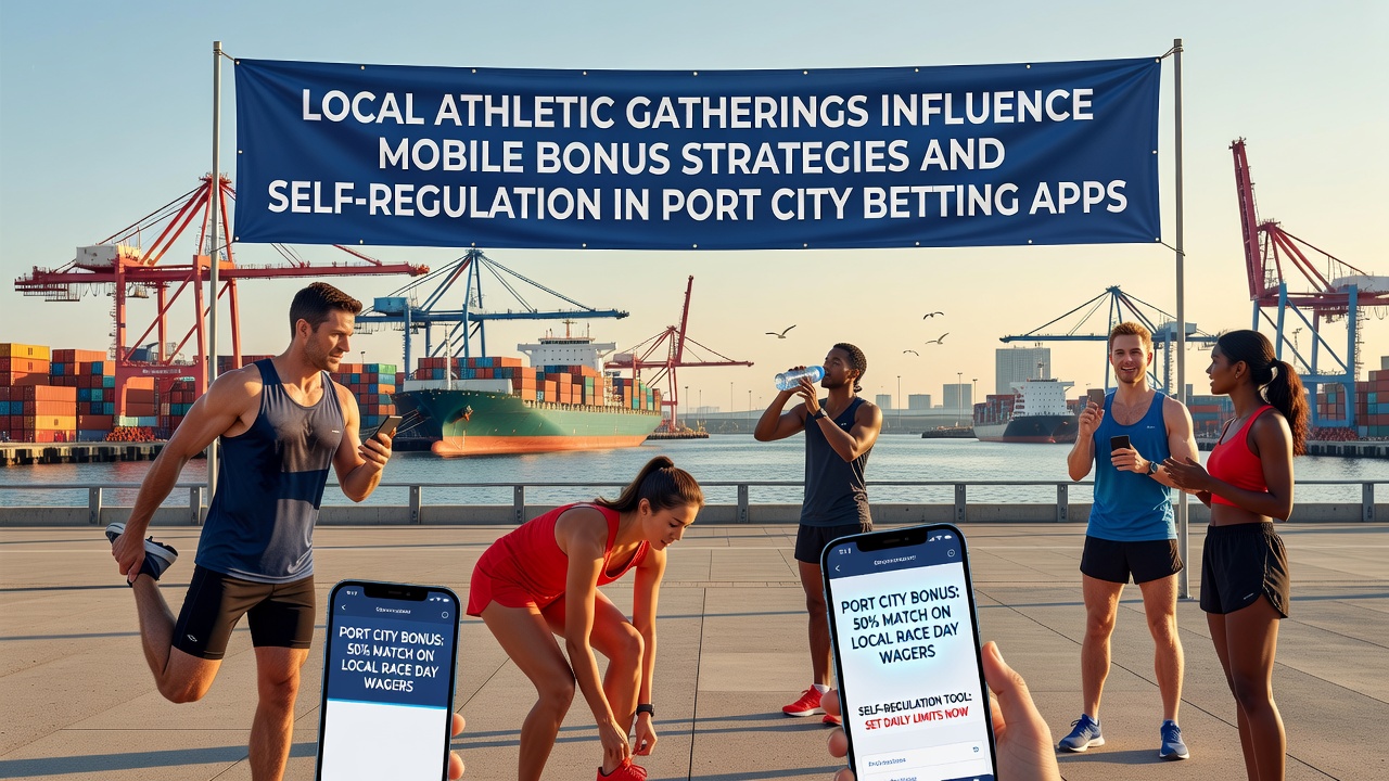 Lokale athletische Versammlung in einer Hafenstadt mit Teilnehmern bei gemeinschaftlichen Sportaktivitäten